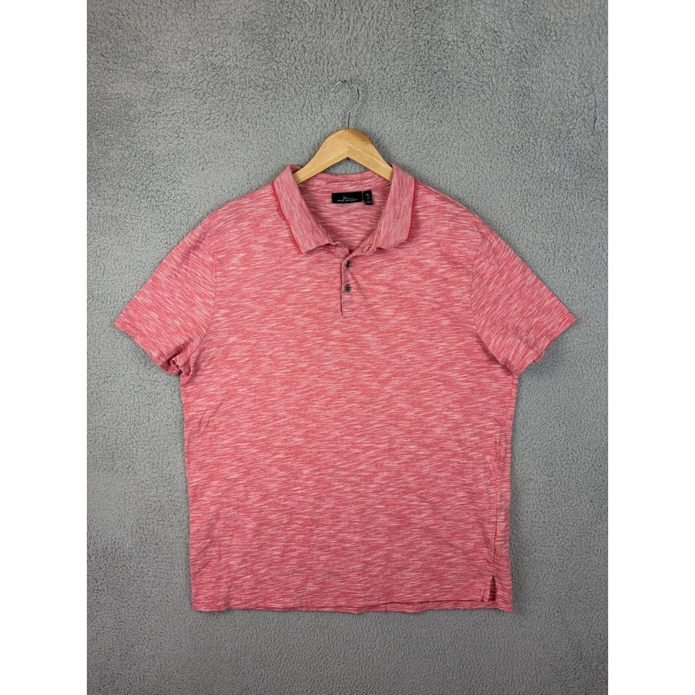 Marc Anthony Polo Shirt Mens XL Red Stripe Cotton Slim Fit Casual Golf Rugby Men